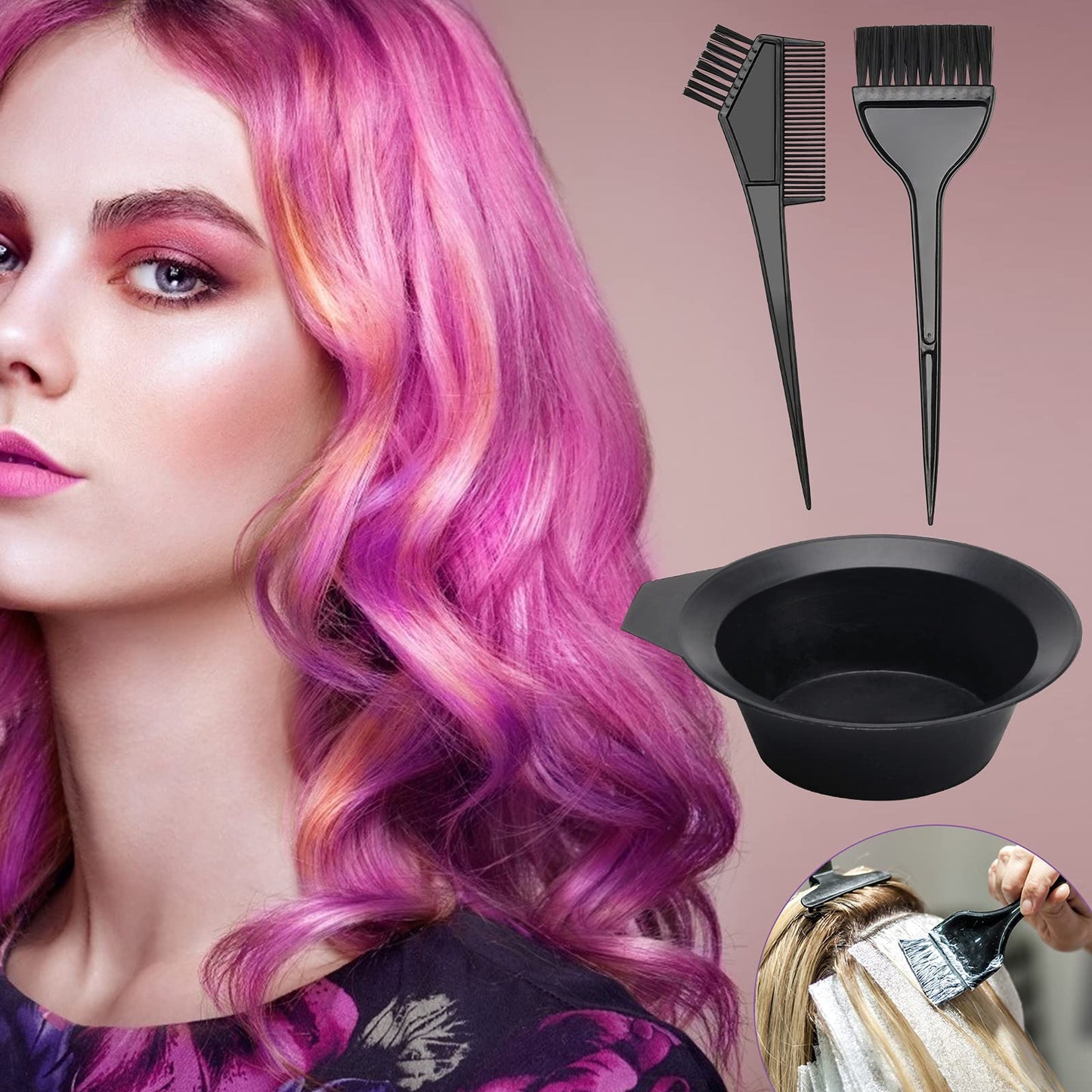 Ahier 23 piece DIY hair coloring kit unboxed layout showcasing all components.