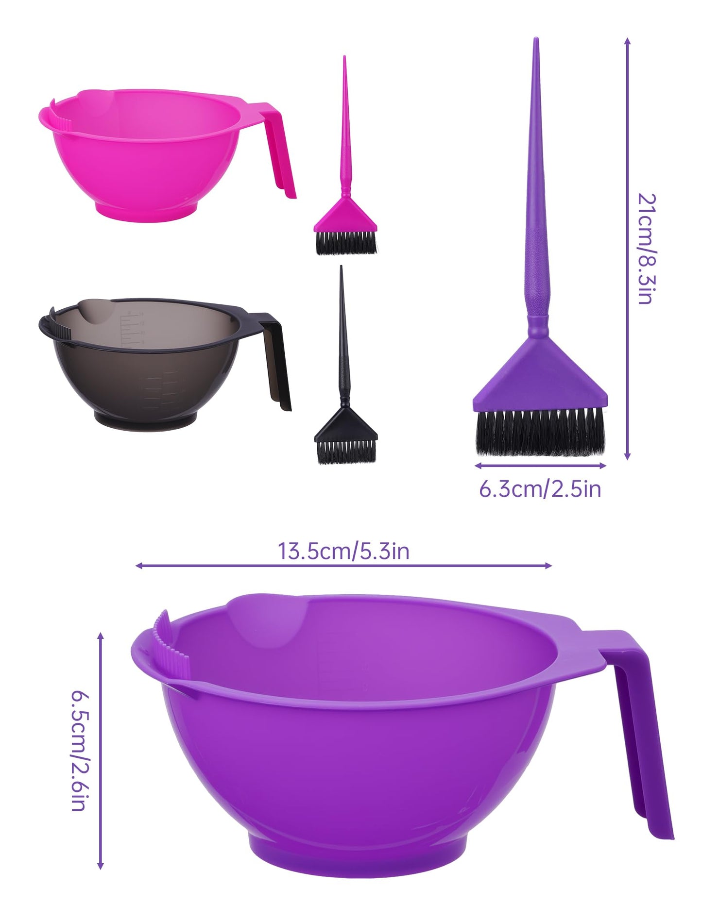 Complete packaging of the NiHome salon supplies essentials hair dye bowl and brush set.