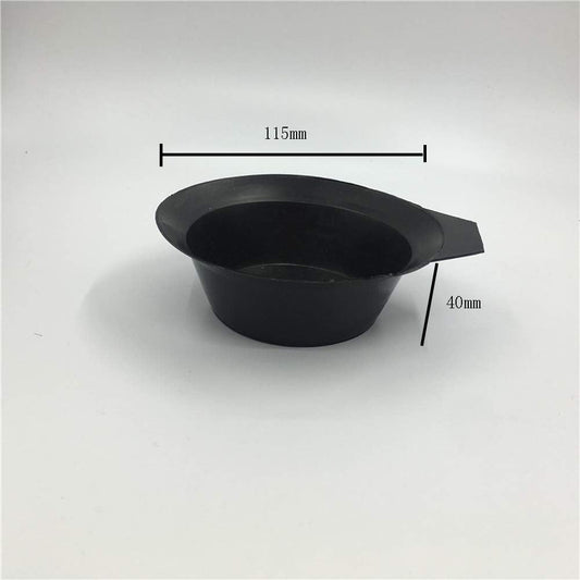 Six pieces of durable plastic hair dye bowls with handles for professional salon hairdressing