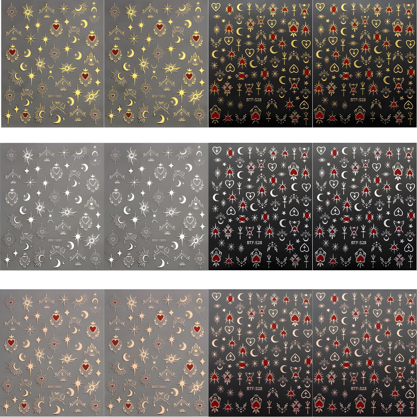 Professional nail art stickers for acrylic and natural nails