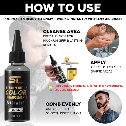 Supreme Trimmer beard liner filler spray being poured into airbrush reservoir