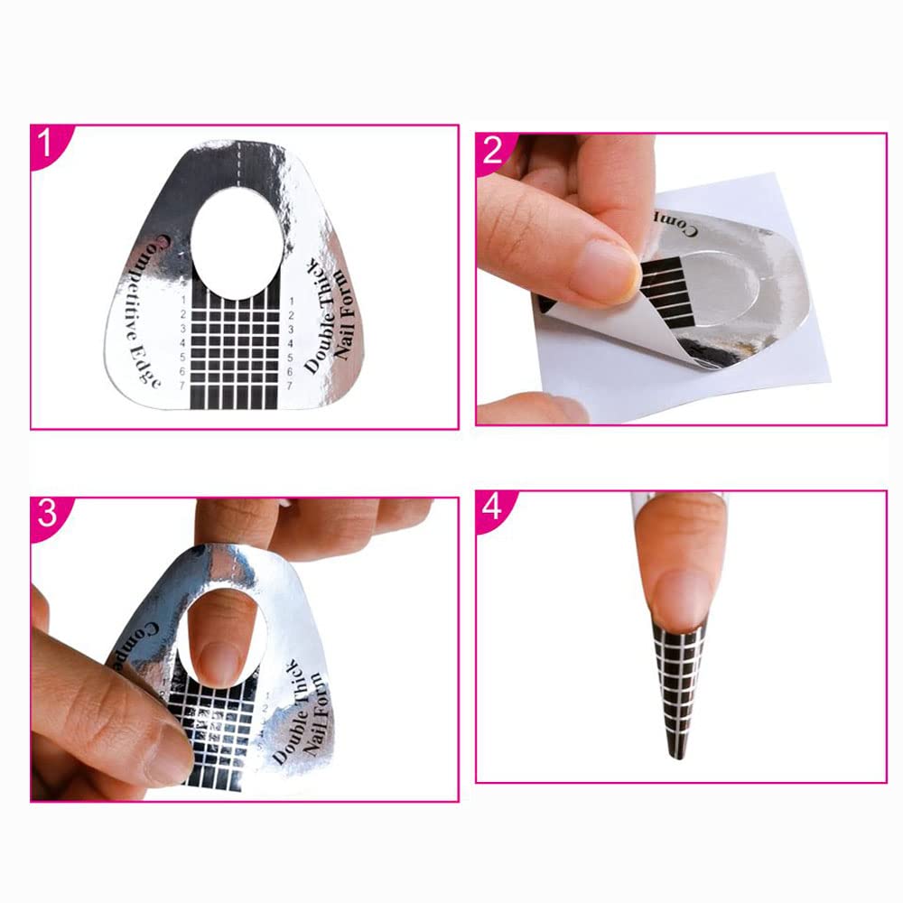Durable thick paper quality of VNC nail extension forms.