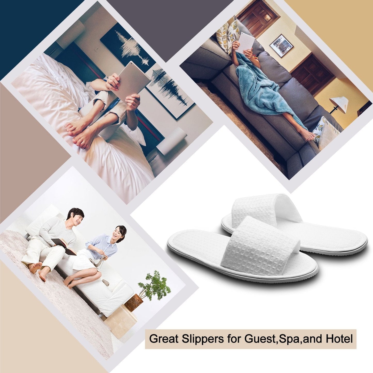 AhfuLife authentic imported luxury open toe house shoes packaging view