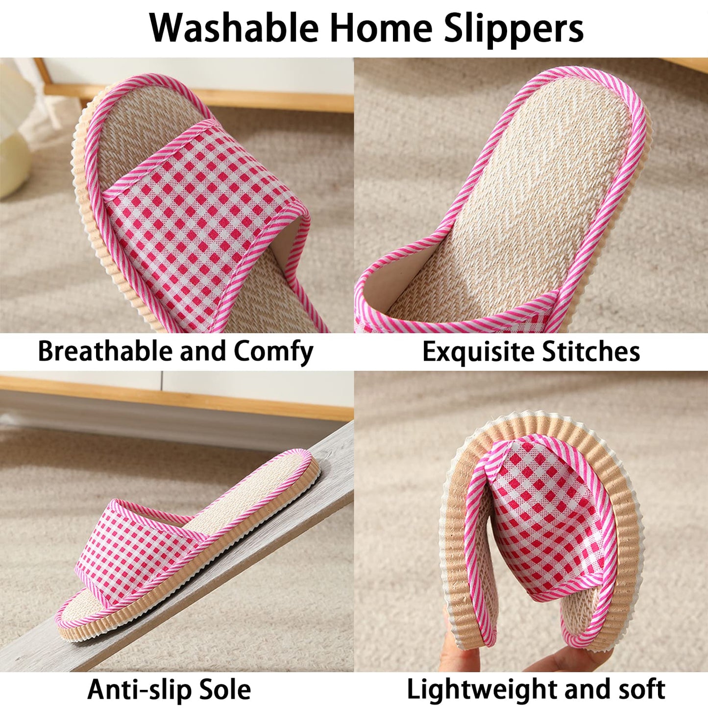 Biroris guest slippers organized for travel and home use