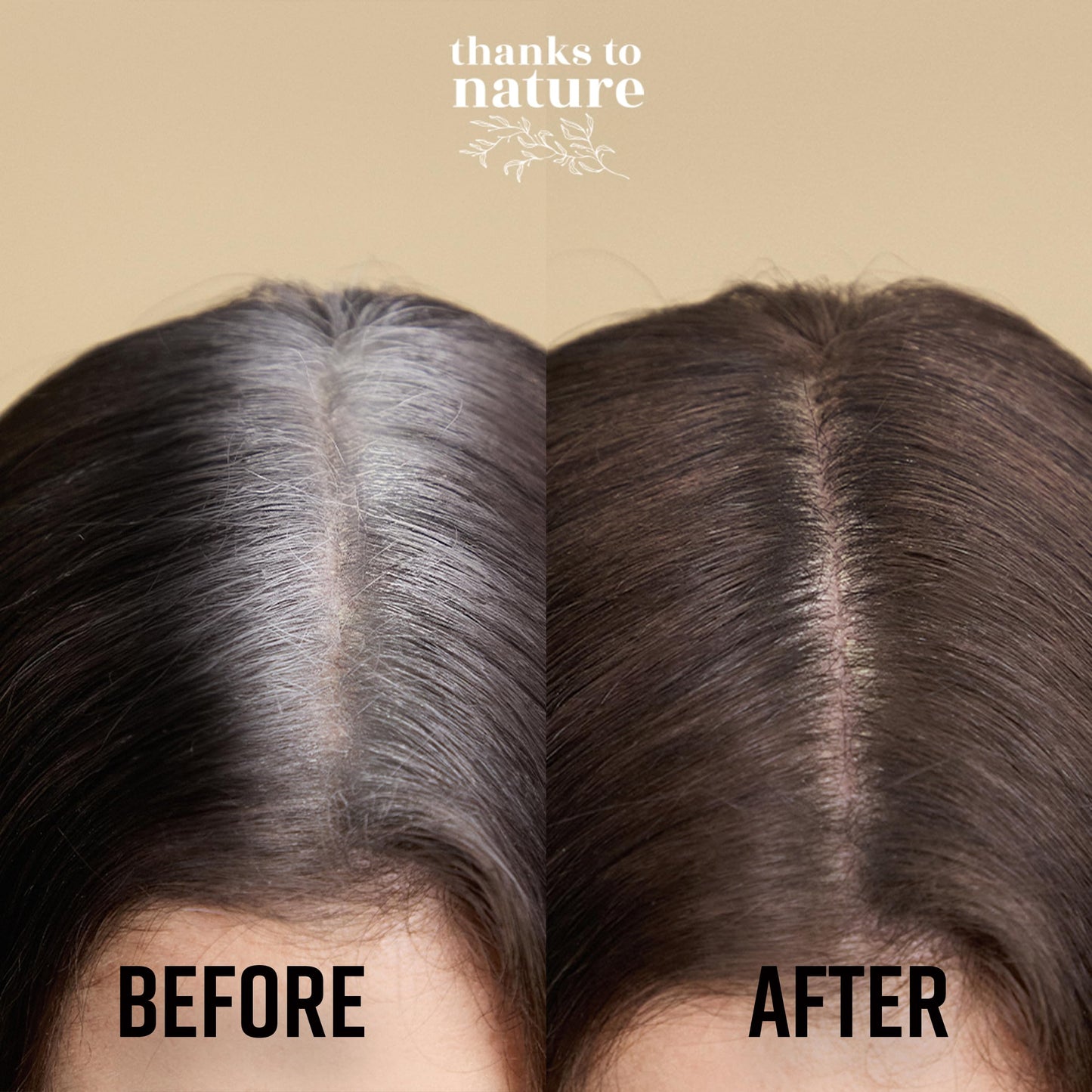 Compact three gram tube of Thanks To Nature grey hair coverage stick.