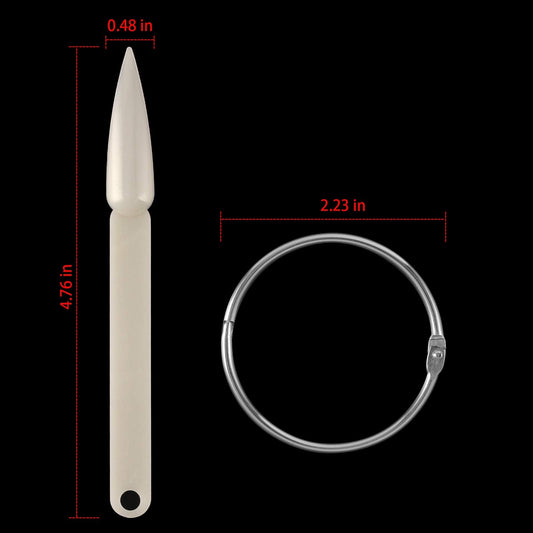 Stiletto shaped nail art practice tips for polish display
