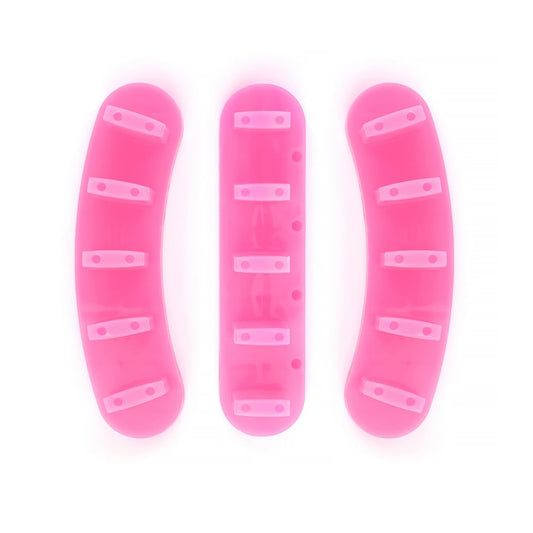 Set of 3 pink nail practice stands with 10 tips