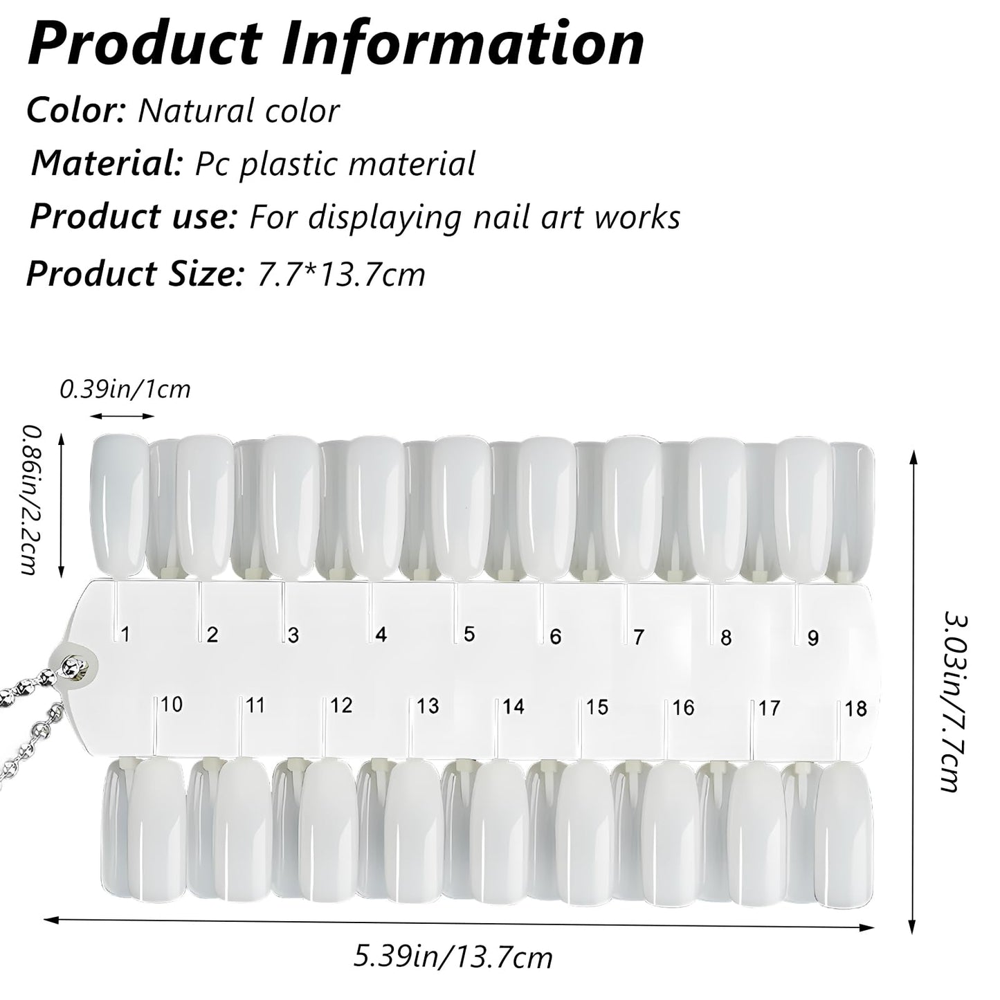 Durable ABS nail color display board for salon and personal use