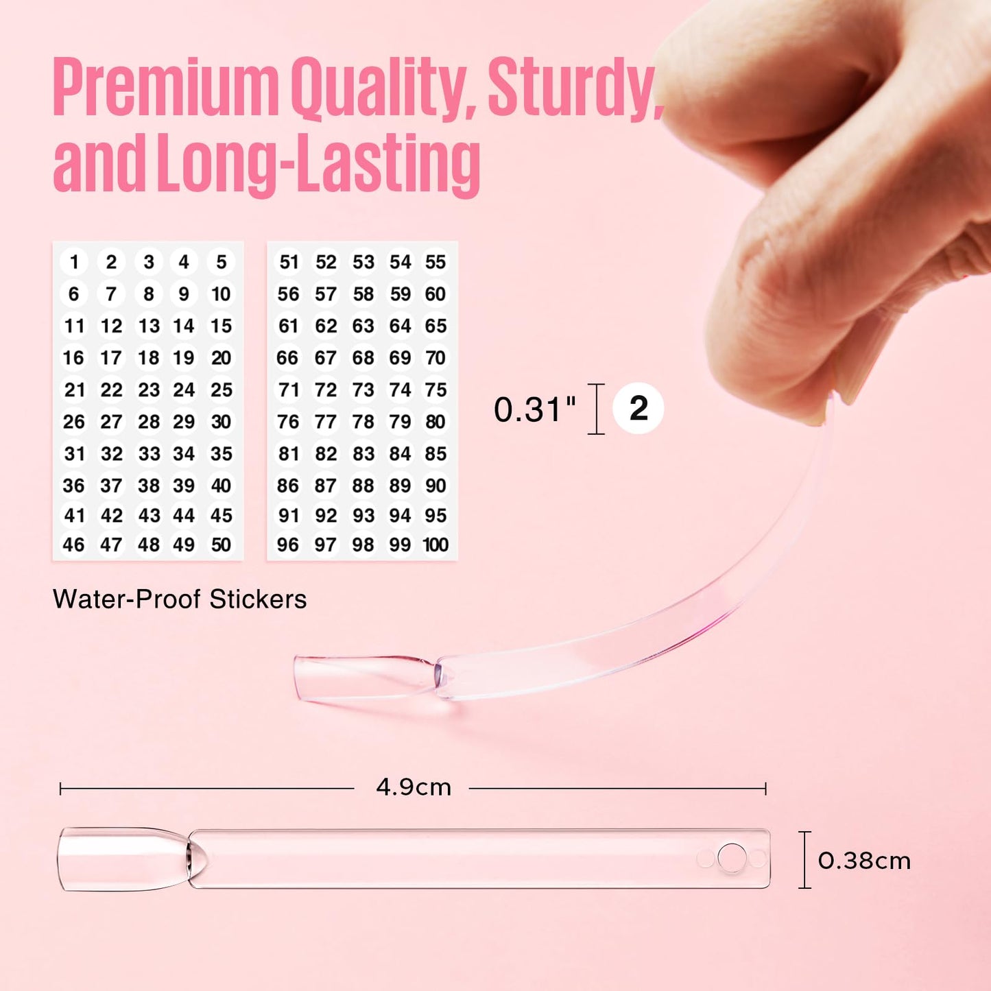 False nail sample sticks with metal ring for salon display