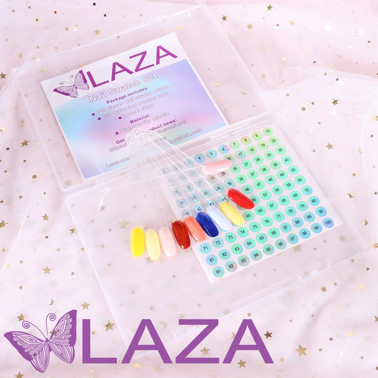 Complete Laza nail art organization kit components on a white background