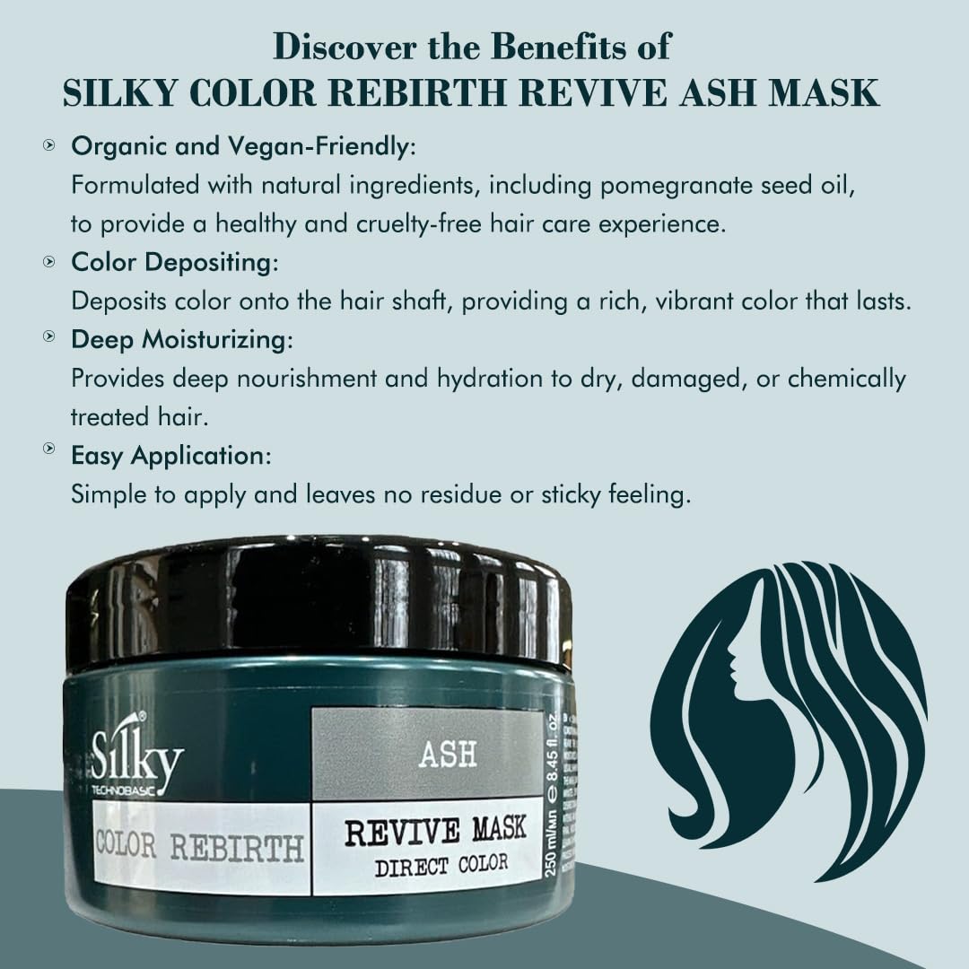 Authentic USA imported SILKY Technobasic premium hair treatment jar with pomegranate seed oil graphics