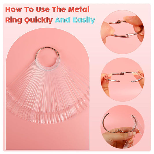 Oval shaped clear nail polish color display tips