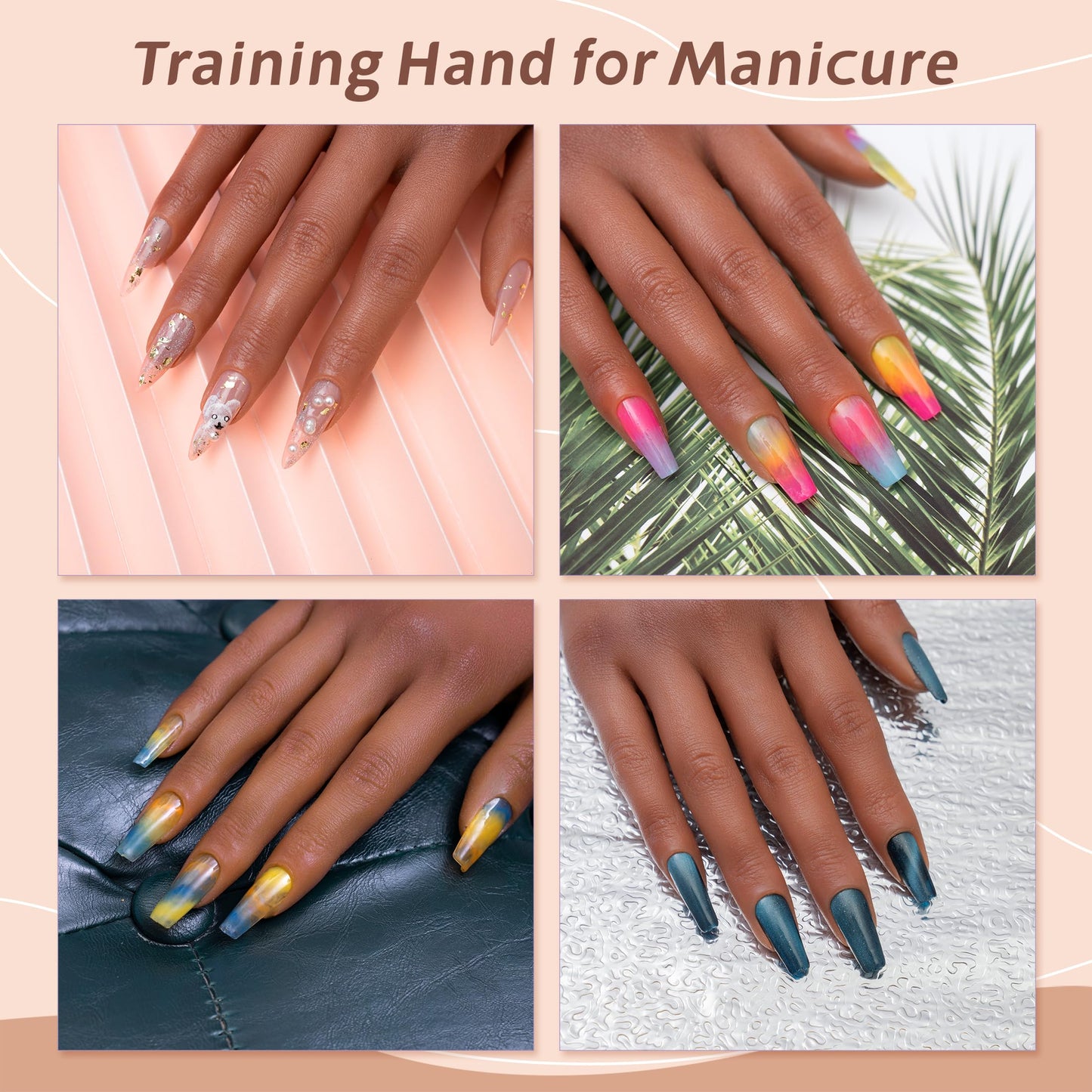 Veikmv nail practice hand mounted on desk for manicurists