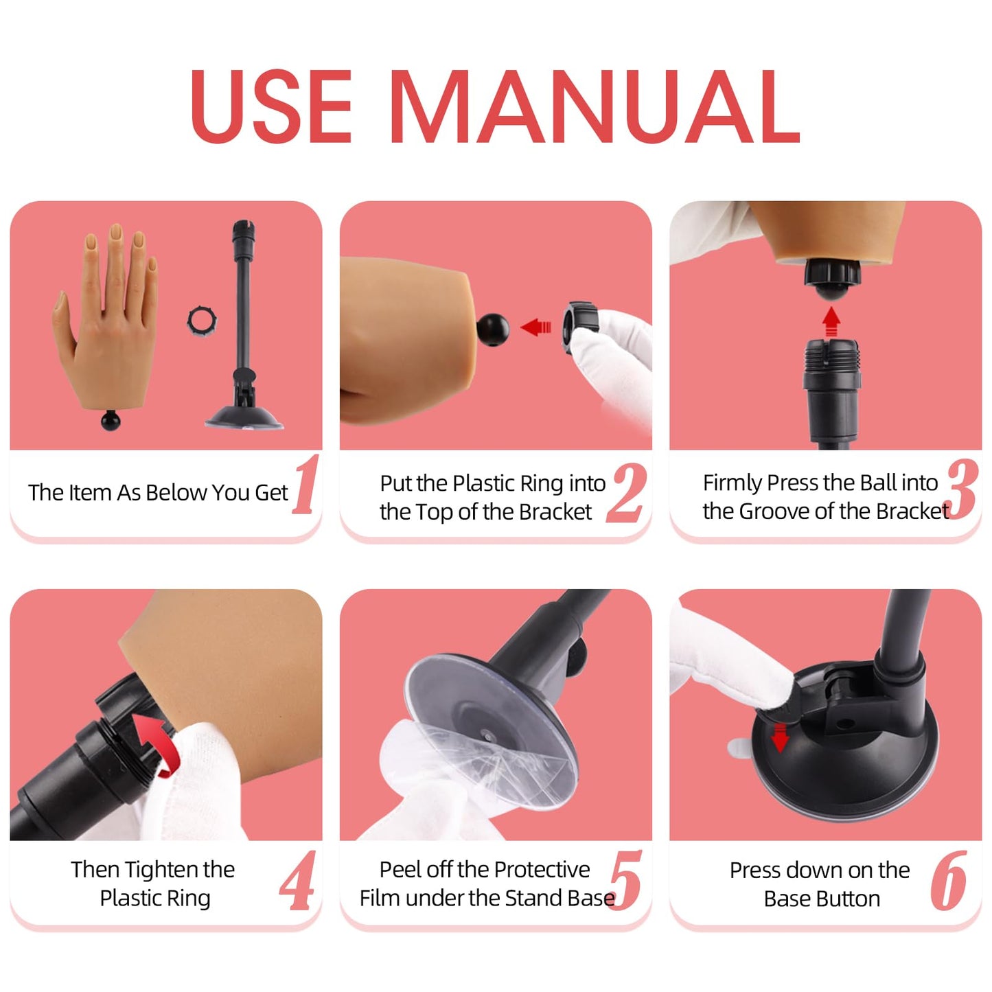 Professional nail art training hand model by KnowU