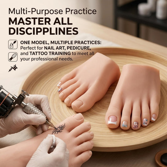 Detailed view of Cosiki silicone foot toes for nail practice