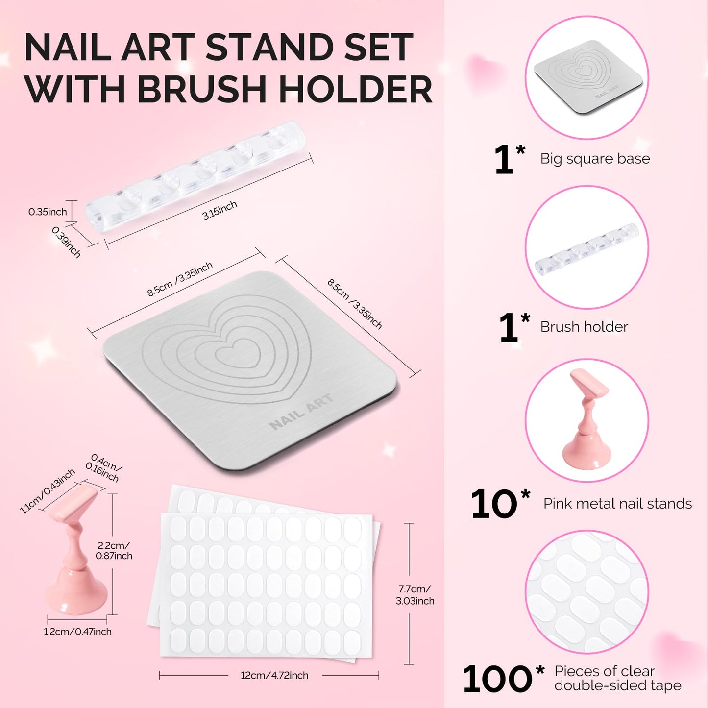 Complete nail art workstation set with brush holder
