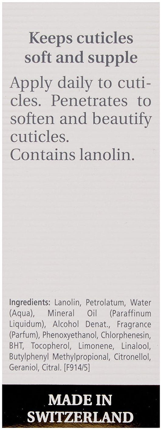 Close up of Mavala cuticle softening serum conditioner packaging
