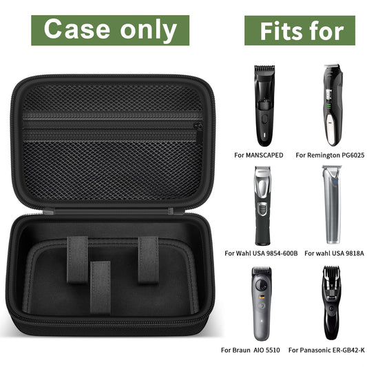 Againmore trimmer storage bag open view displaying inner mesh pocket