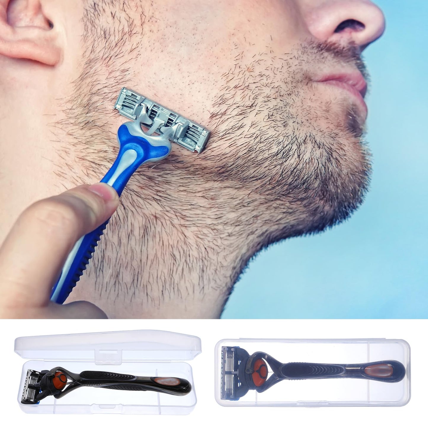 Psyqtsuary shaver storage kit highlighting compact dimensions for toilet bags
