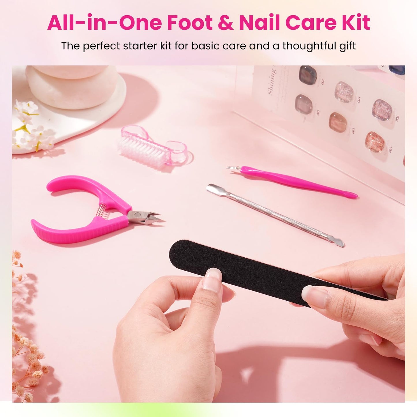 Detailed view of nail grooming accessories