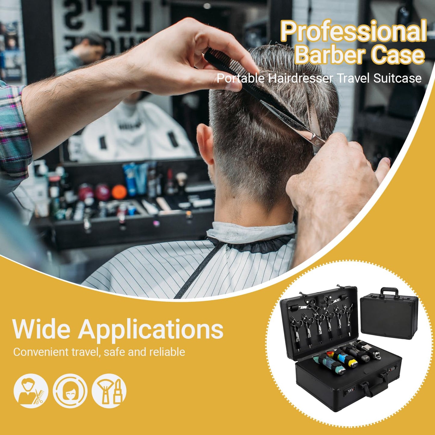RLOZUI professional carrying case for hair stylists being carried by a professional on the move
