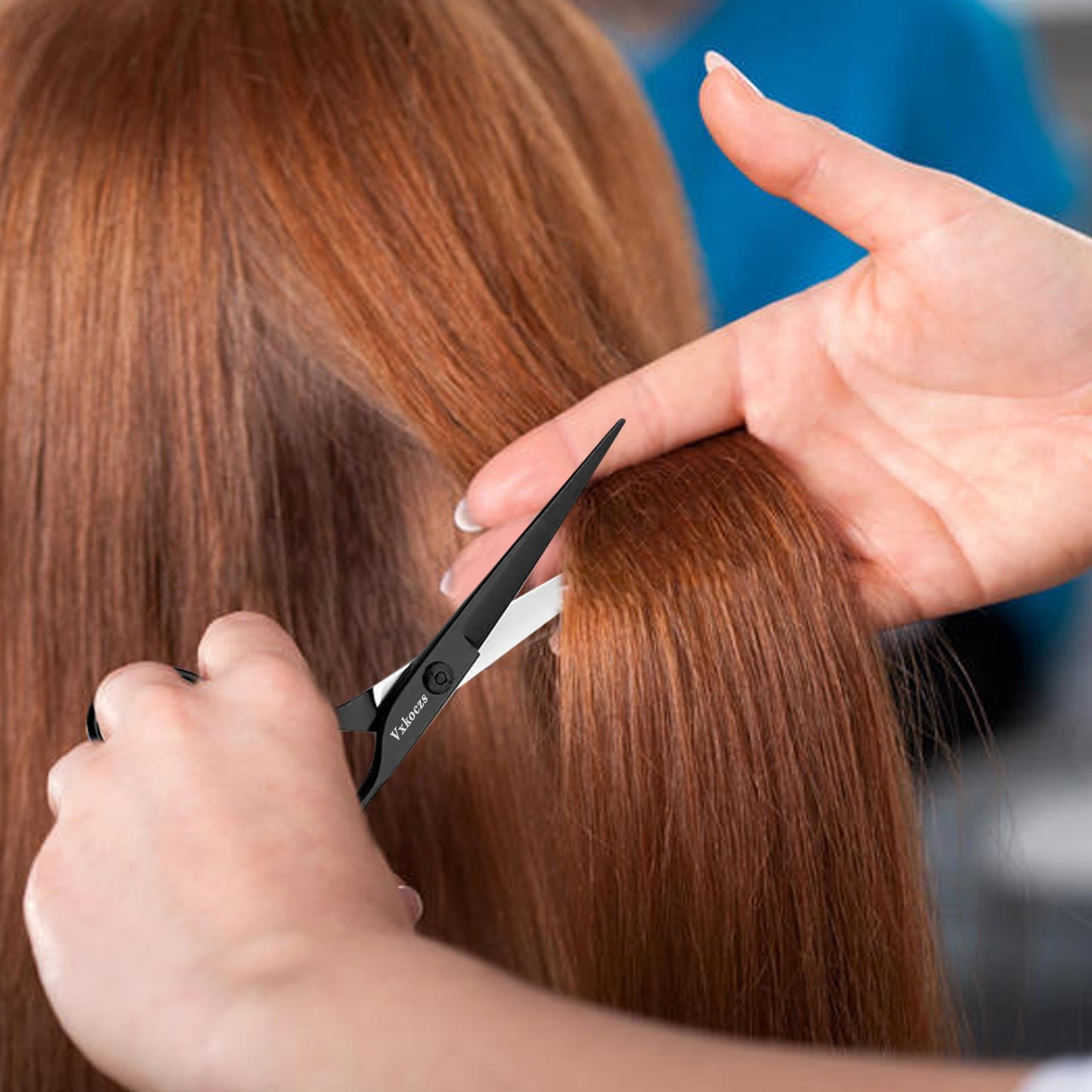 Complete EOWLEN hair cutting set including straight shears thinning scissors and grooming accessories.