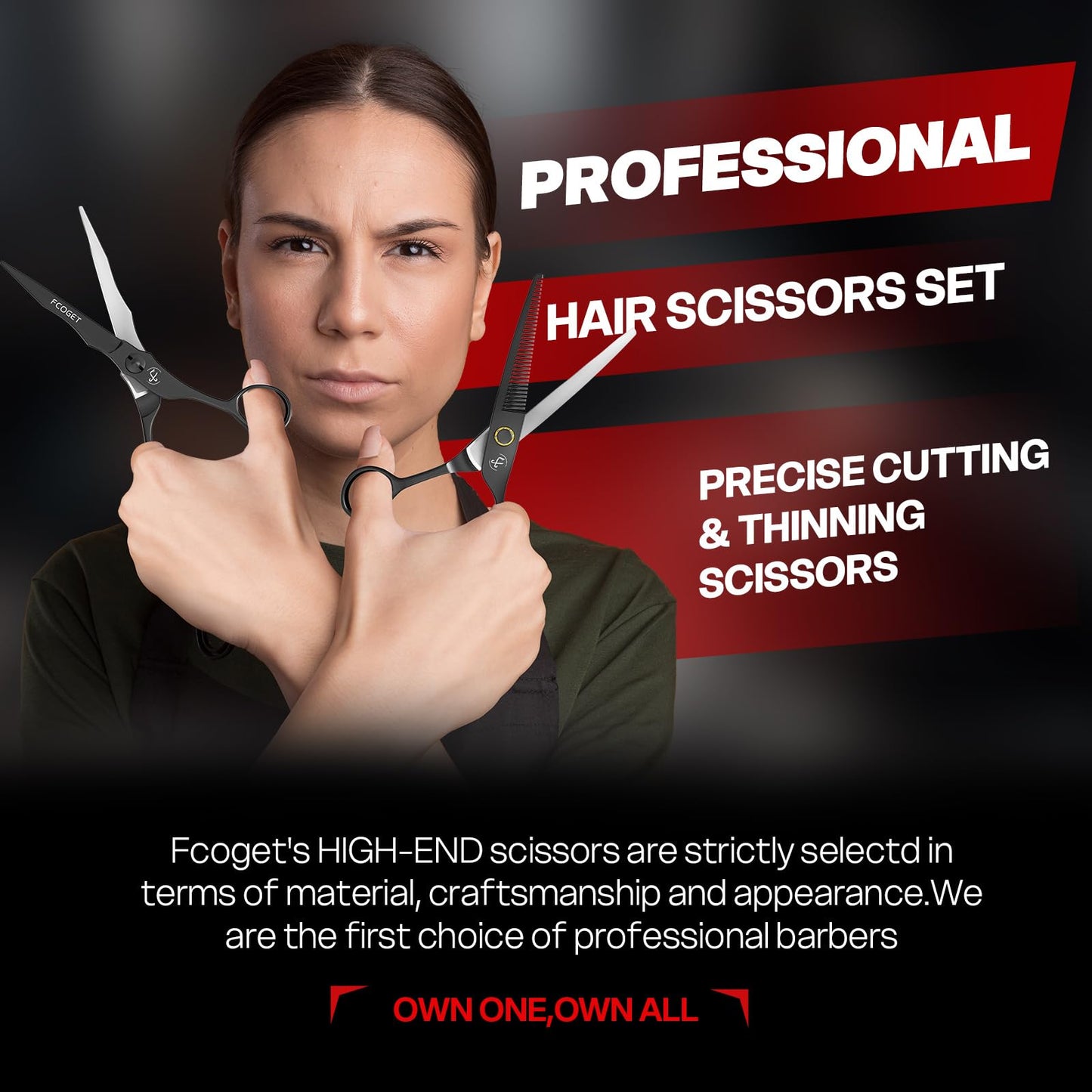 High end professional hair scissors for precision salon styling and home haircuts