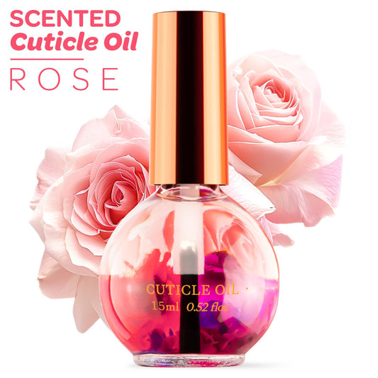 Close up of Jiasheng rose scented cuticle oil dropper