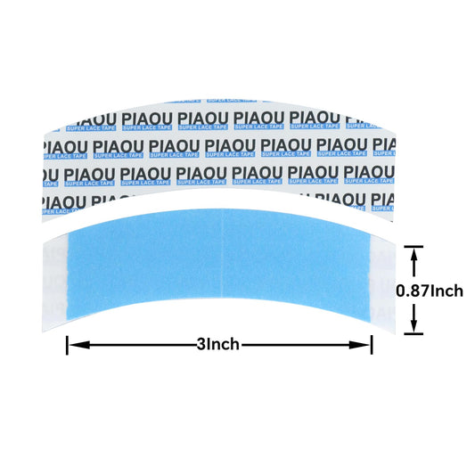 Piaou waterproof lace front tape strips applied on a hairpiece base