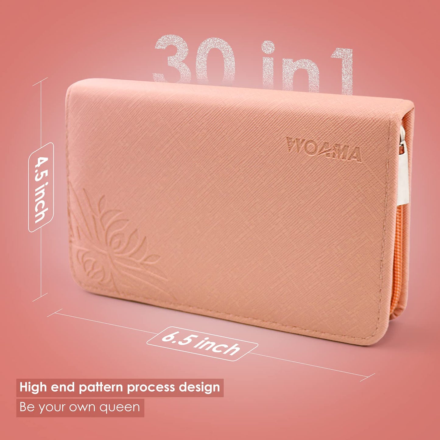 Woama manicure set for women organized in elegant pink case