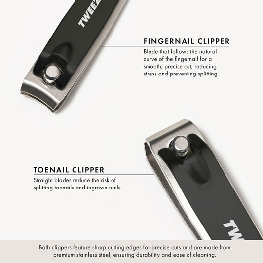 Tweezerman fingernail clipper with curved blade stainless steel