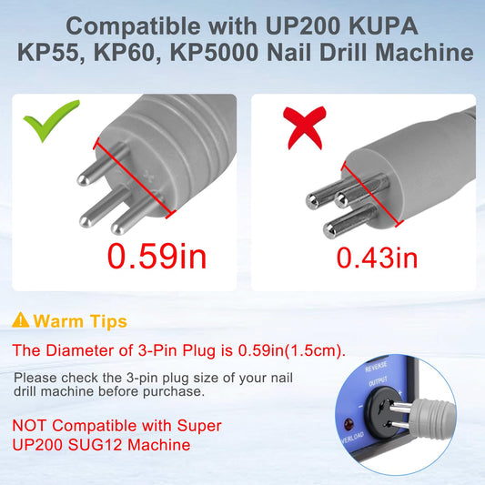 Professional replacement handpiece with 3-pin connector
