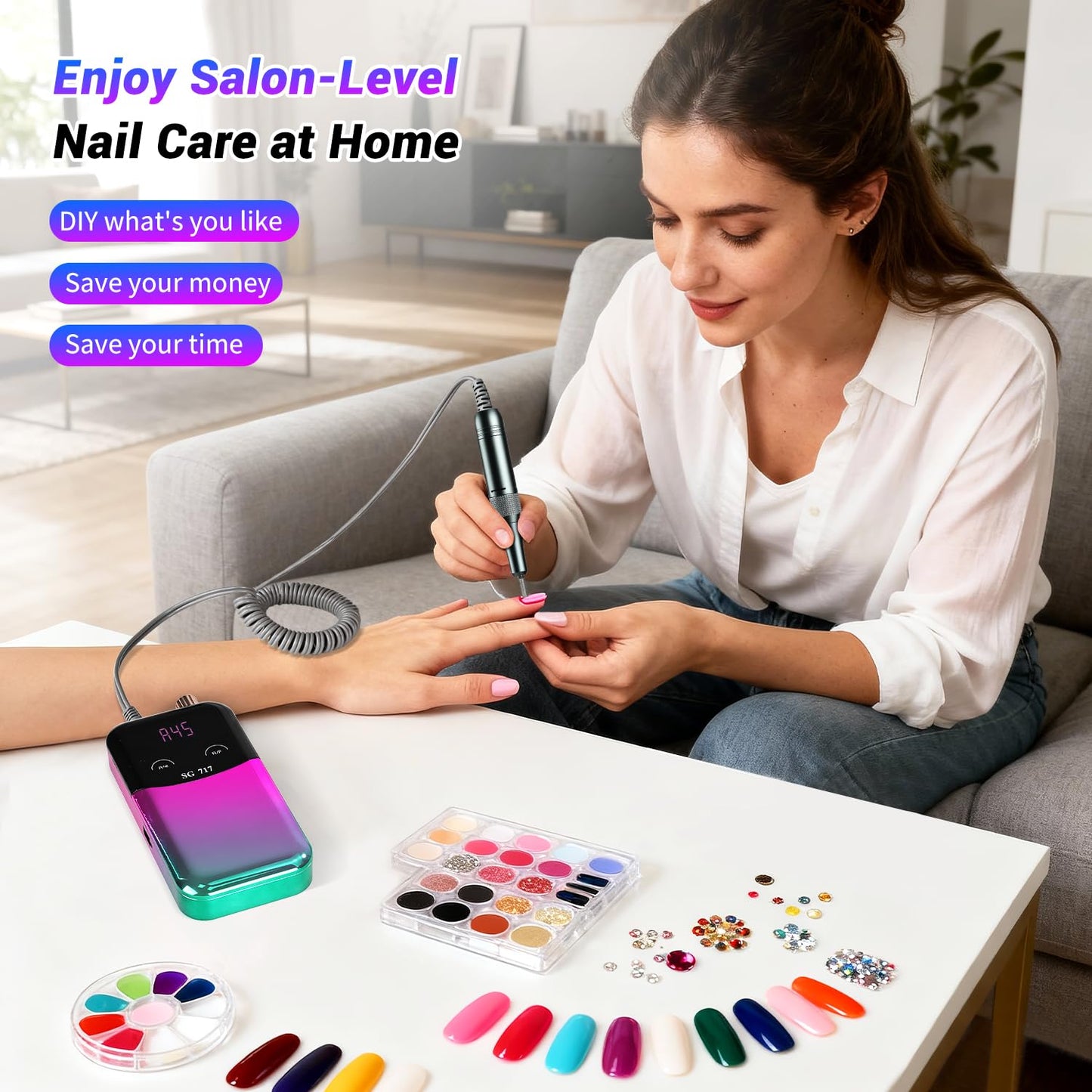 Professional salon grade nail drill machine kit