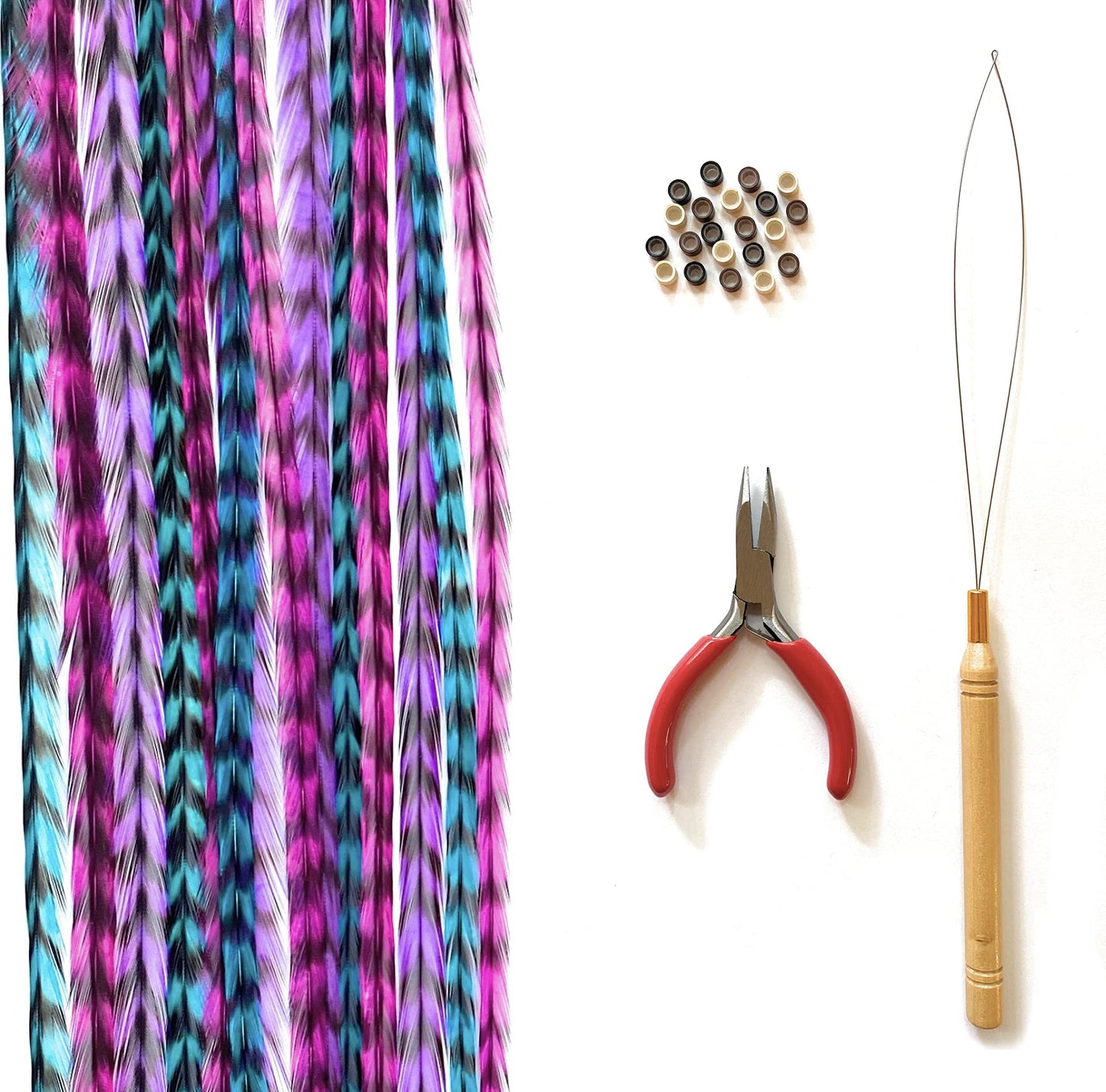 Full hair extension set contents for diy styling
