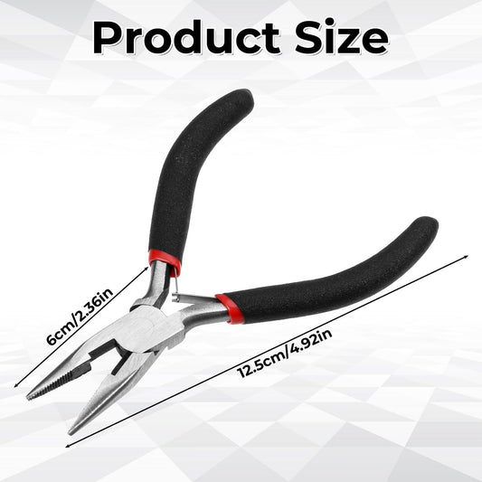 Professional hair extension pliers with ergonomic curved head