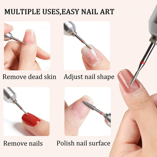 Close up of Besdas diamond manicure drill bits