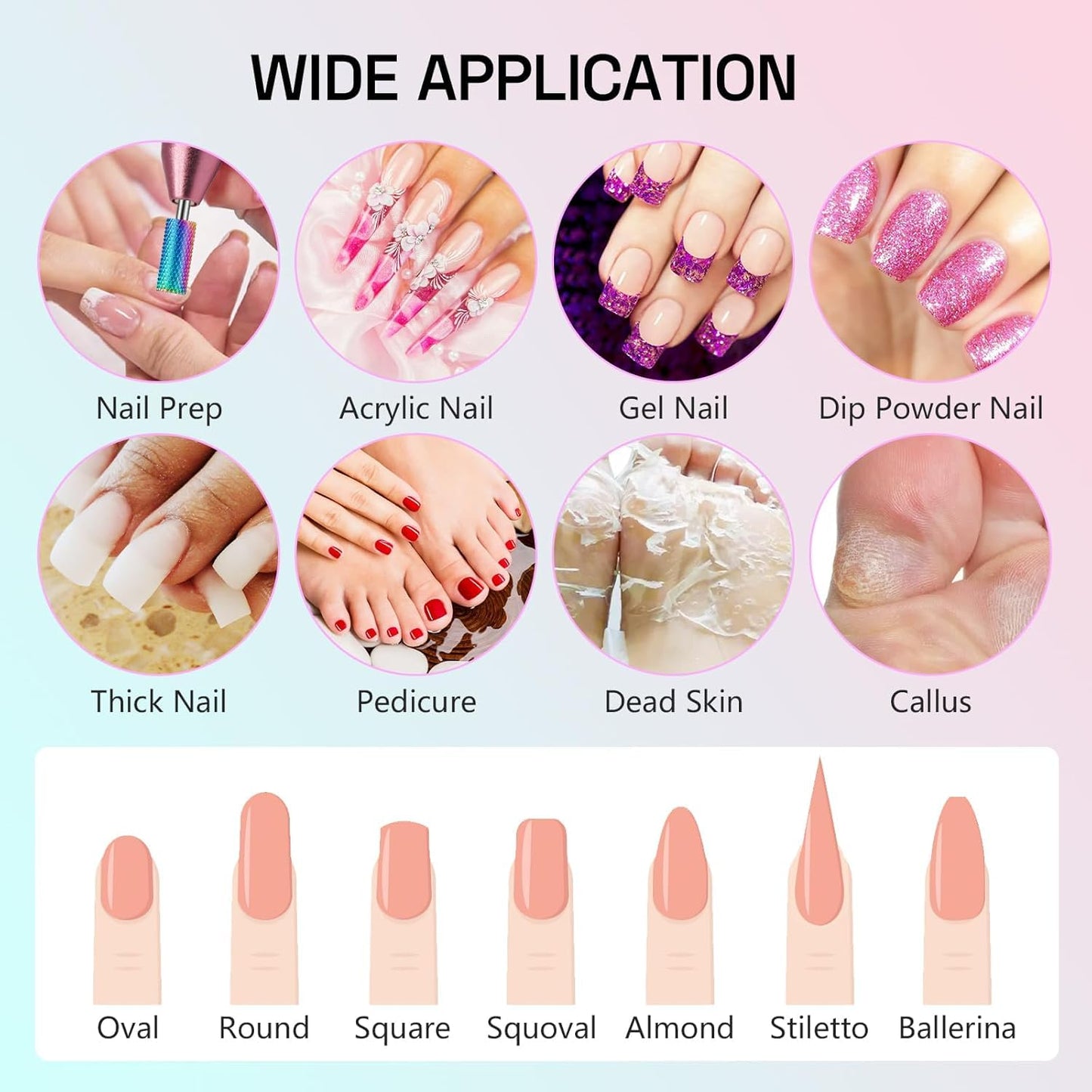 Professional nail technician using Depvko carbide bits with electric file
