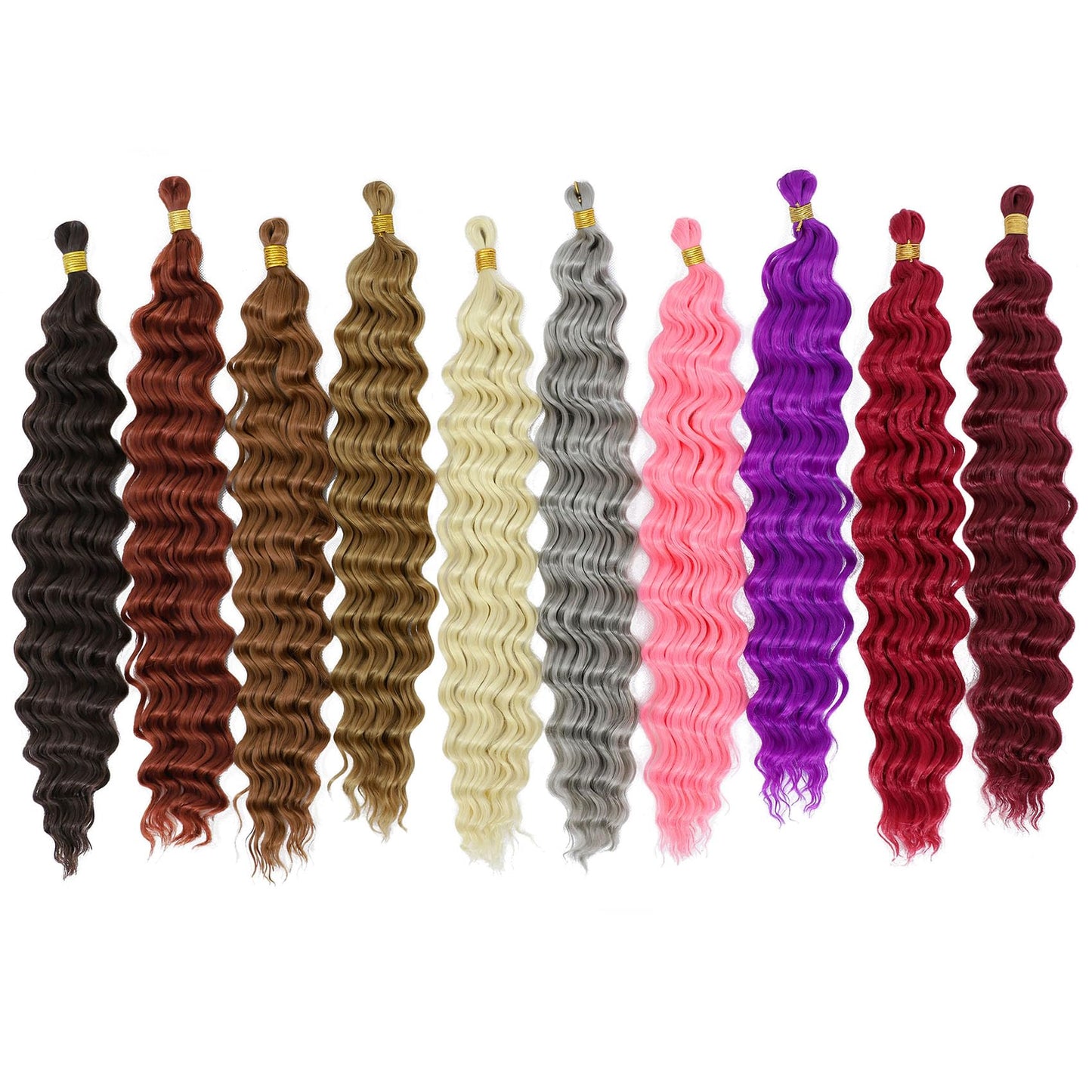 Detail of synthetic fibers mimicking natural human hair texture