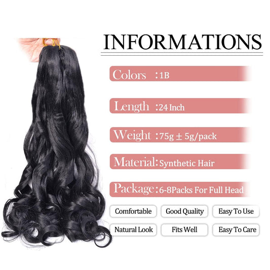 Close up view of the bouncy spiral ends of the 1B black synthetic crochet hair.
