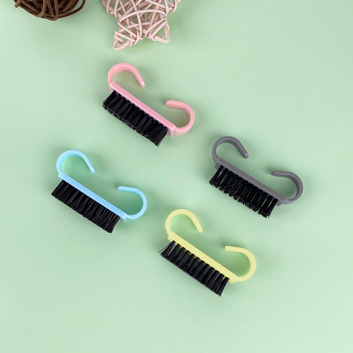 Miss Hot nail brush set hanging on storage hook