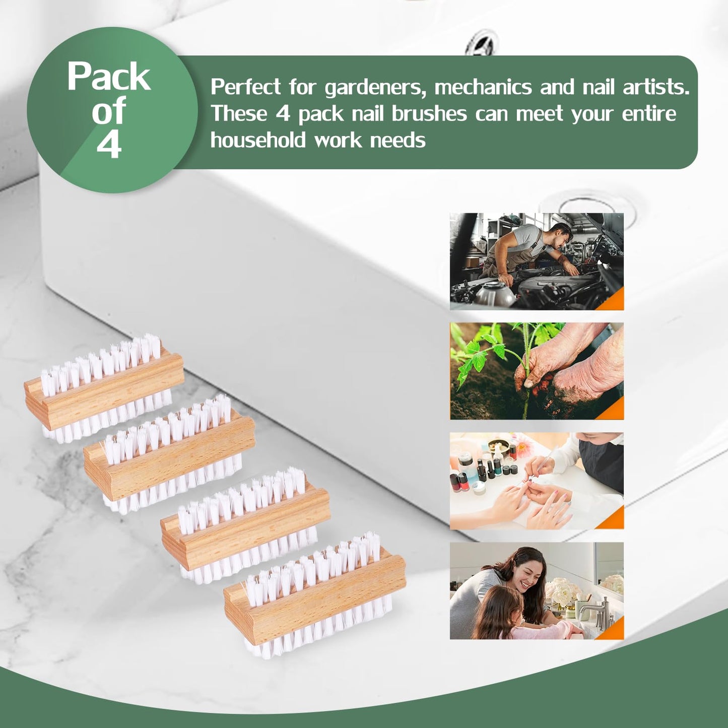 DEBETOOL heavy duty grooming scrubber showing alternative angle of the angled cleaning fibers
