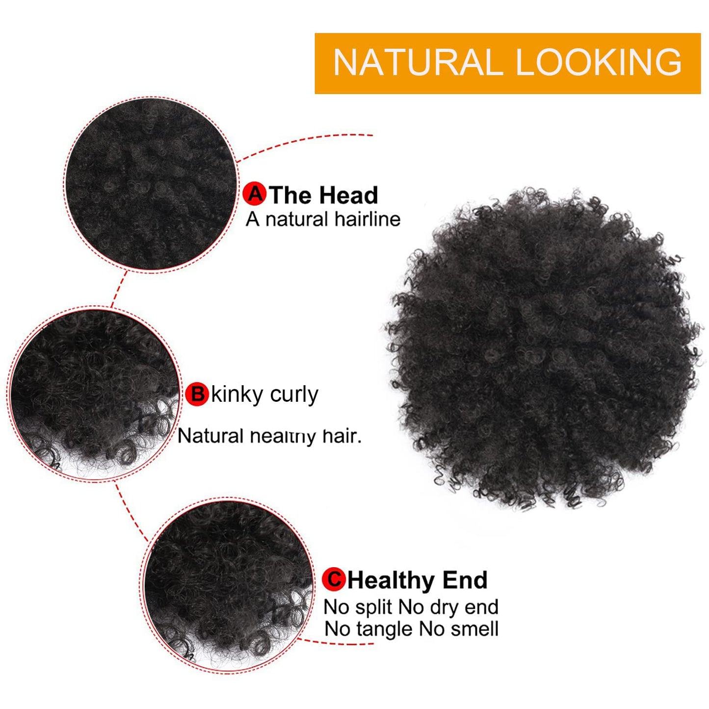 CECINILL imported afro hair extension piece showcasing the realistic finish of the fibers.