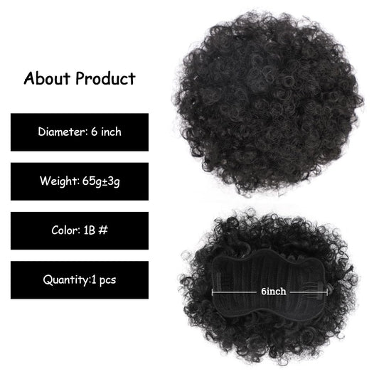 Yinmei Baibian synthetic hairpiece side view displaying the six inch short updo volume
