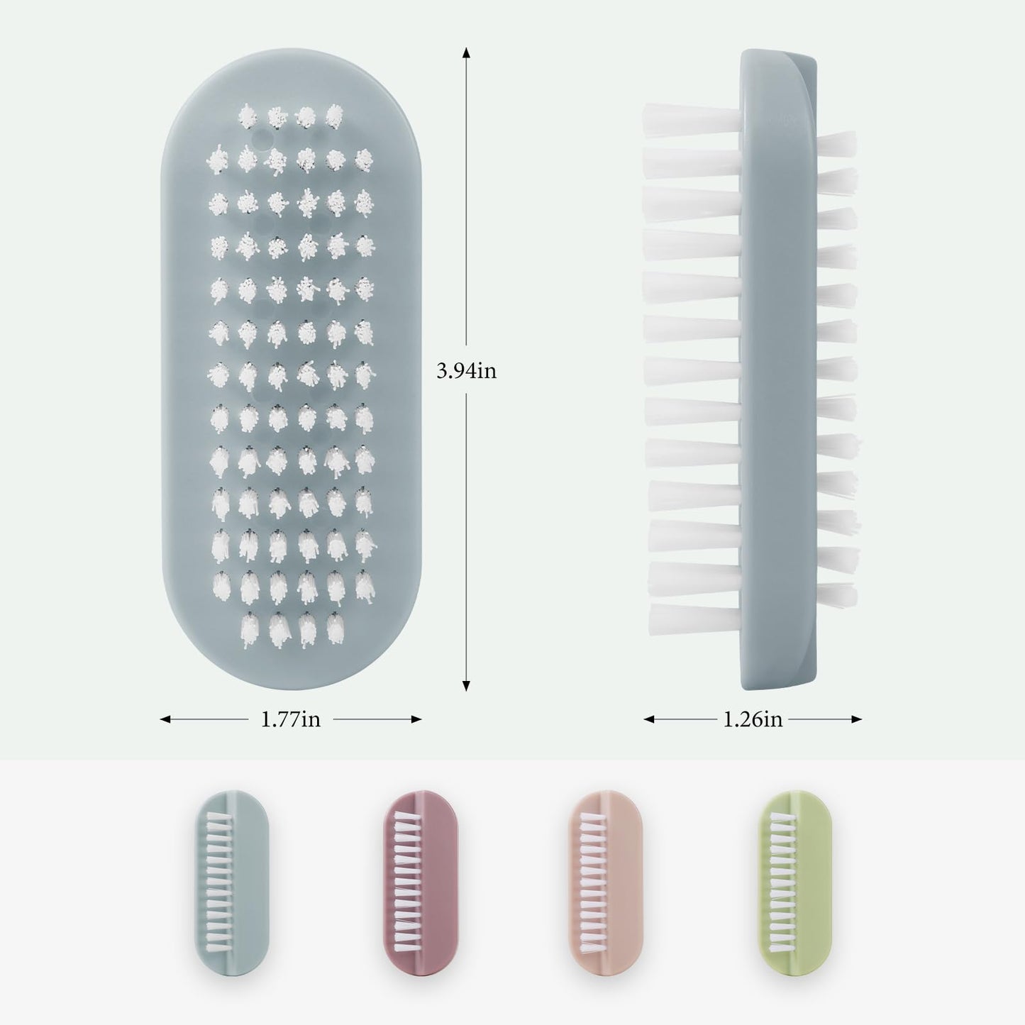 Heavy duty nail scrubber brush for removing dirt