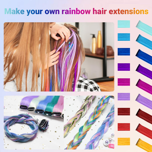 Close up view of the individual secure snap clips on TOFAFA colorful synthetic hairpieces