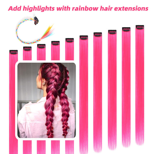 Close up view of the premium quality Korean synthetic fiber highlights with independent attachment clips.