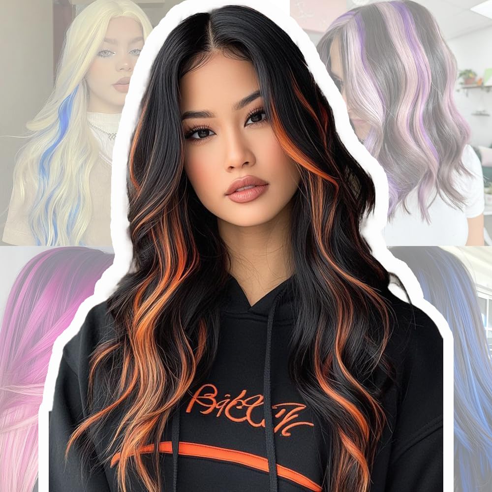 Side view of the long straight pink hair extension clip-ins for women