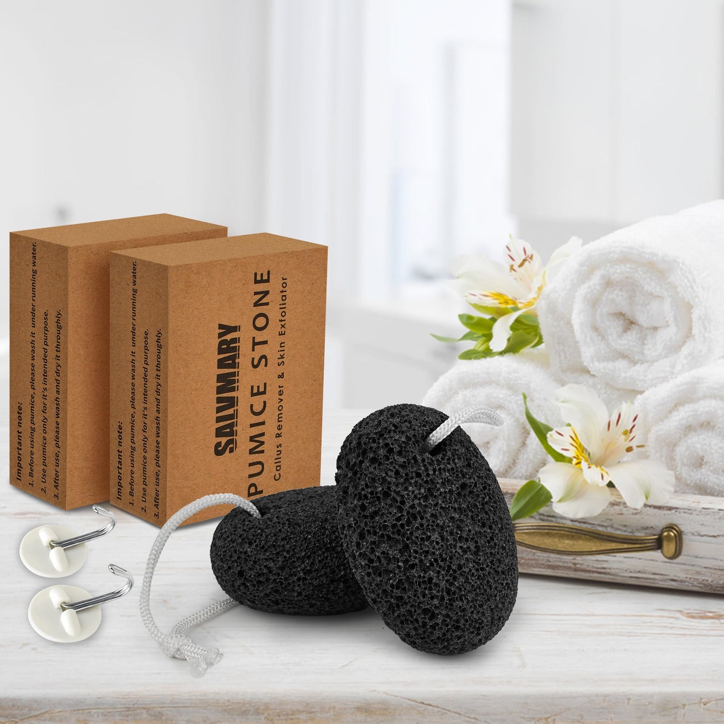 Professional pedicure kit featuring Salvmary volcanic stone tools