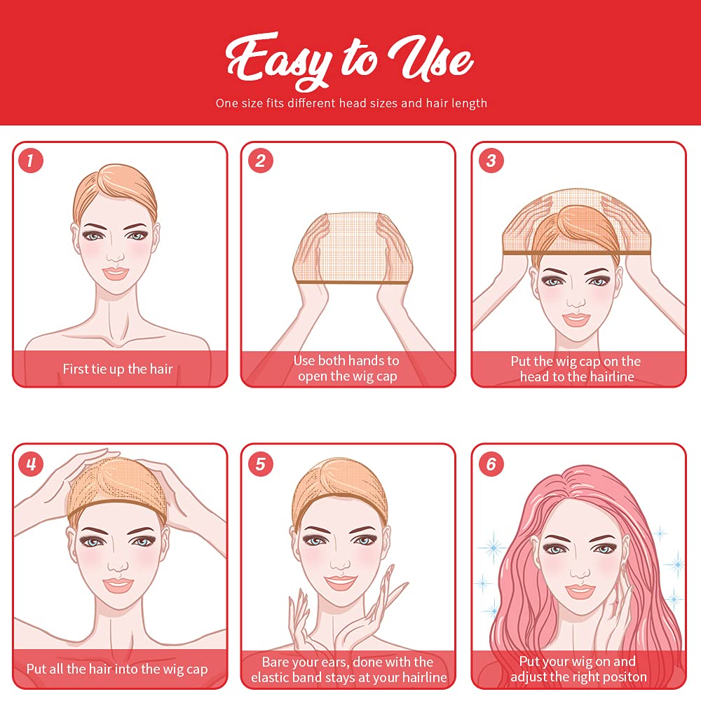 Authentic Fandamei 6 pieces stocking wig caps pack