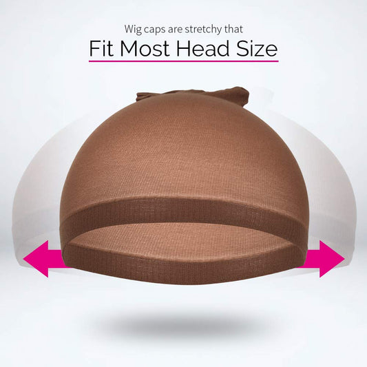 Four piece set of stretchy nylon wig caps for women